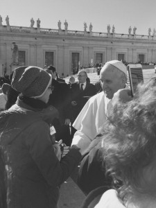 Melissa Bossi con Papa Francesco